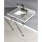 Kingston Brass 30" x 22" Carrara Marble Vanity Top with Clear Acrylic Console Legs, Carrara Marble/Brushed Nickel KVPB3030MASQ8 - alternate 3